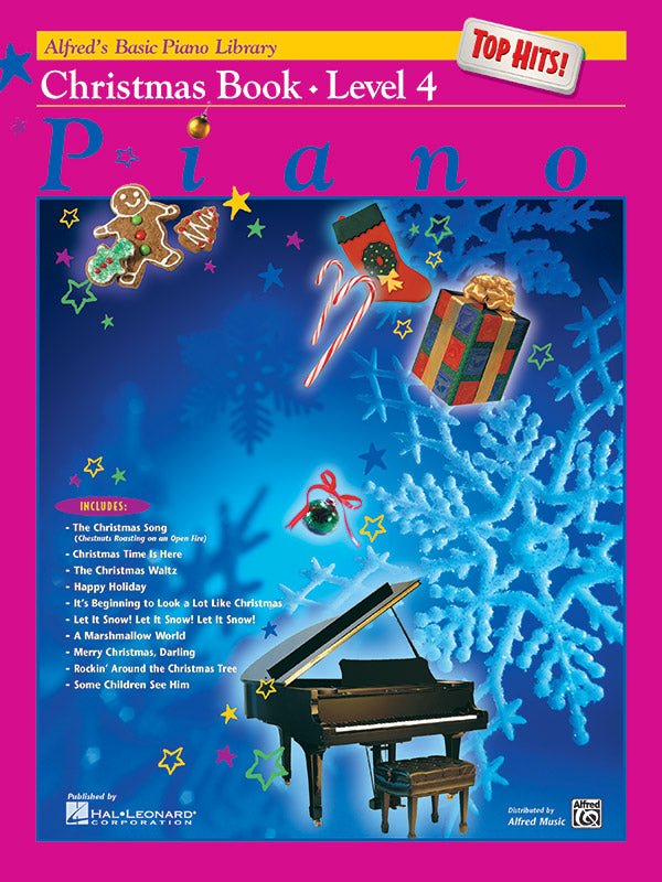 McK Alfred's Basic Piano Library: Top Hits! Christmas Book 4