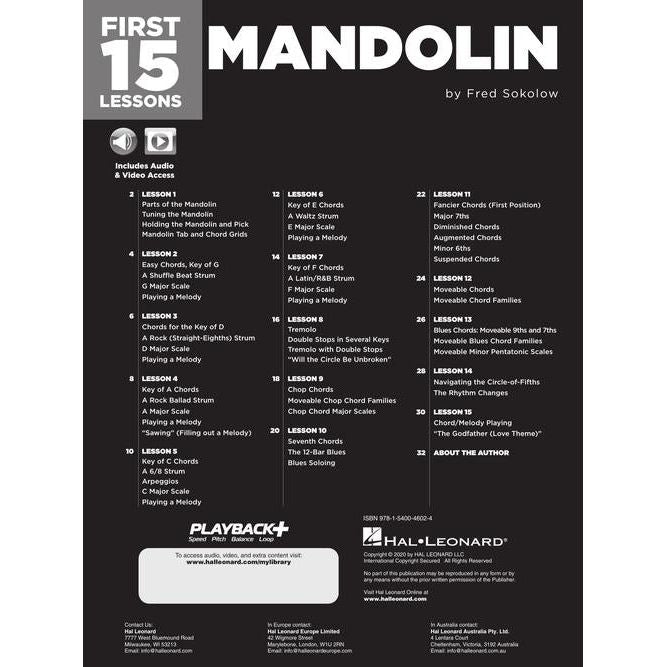 First 15 Lessons - Mandolin