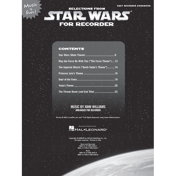 Selections from Star Wars for Recorder