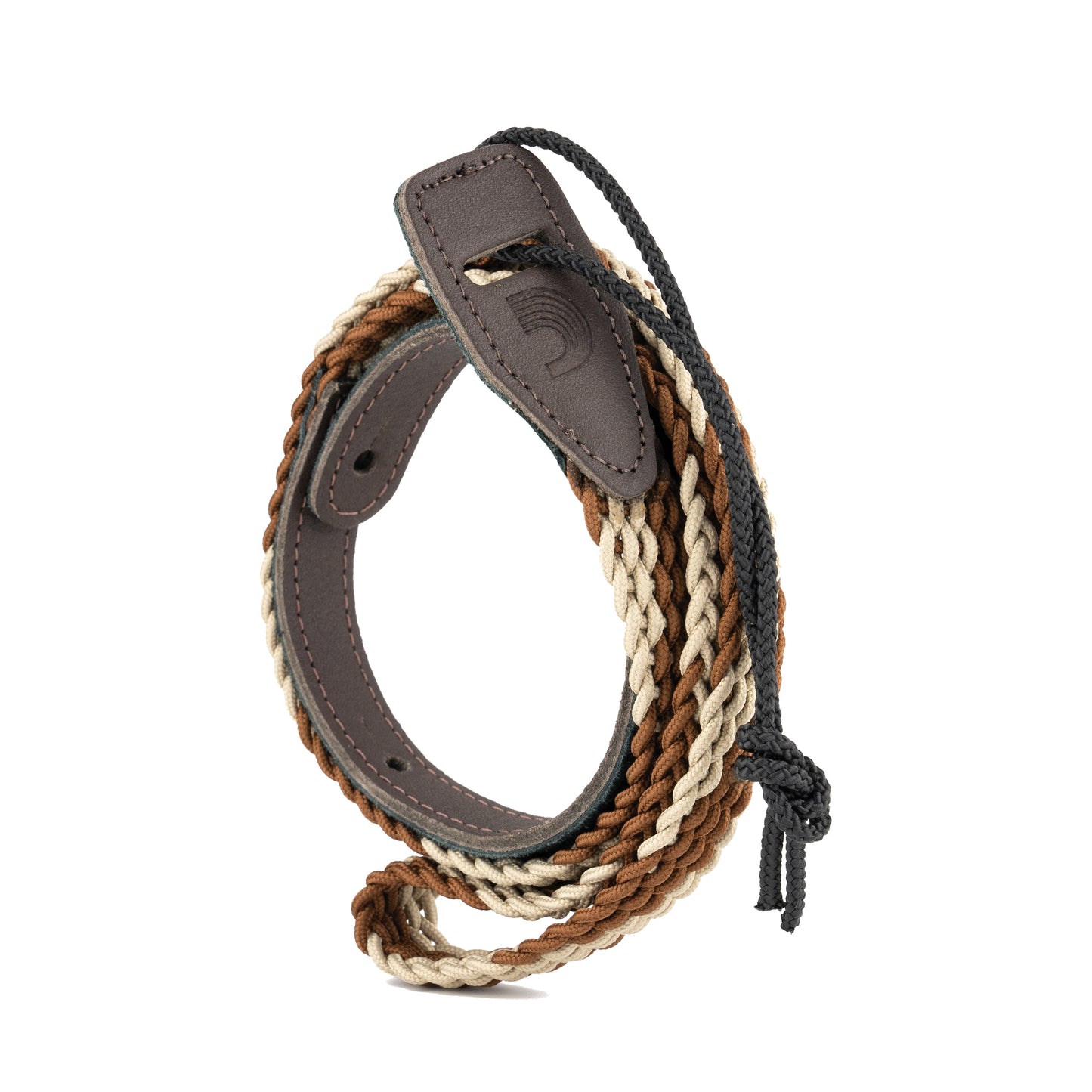 D'Addario 1" Braided Mandolin Strap - Brown/Cream