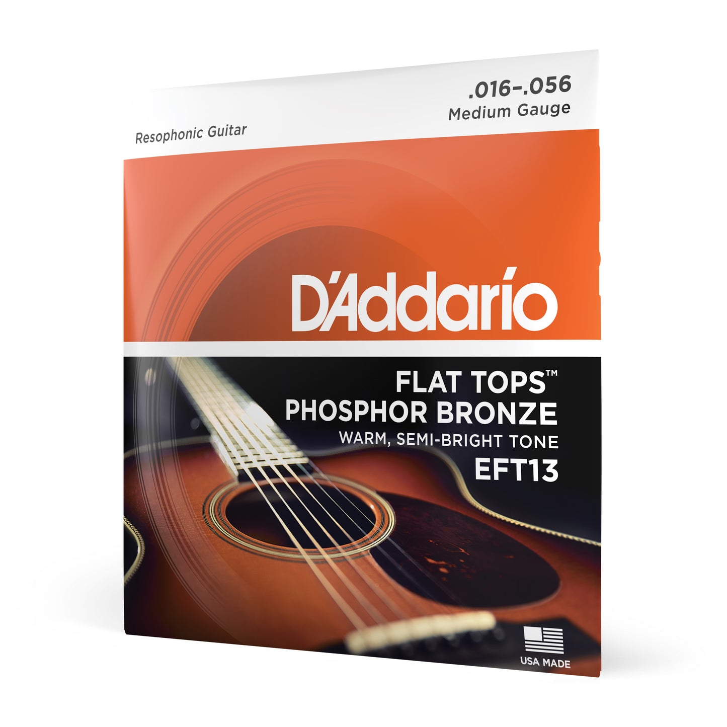 D'Addario EFT13 Flat Tops Phosphor Bronze Acoustic Guitar Strings, Resophonic Gu...