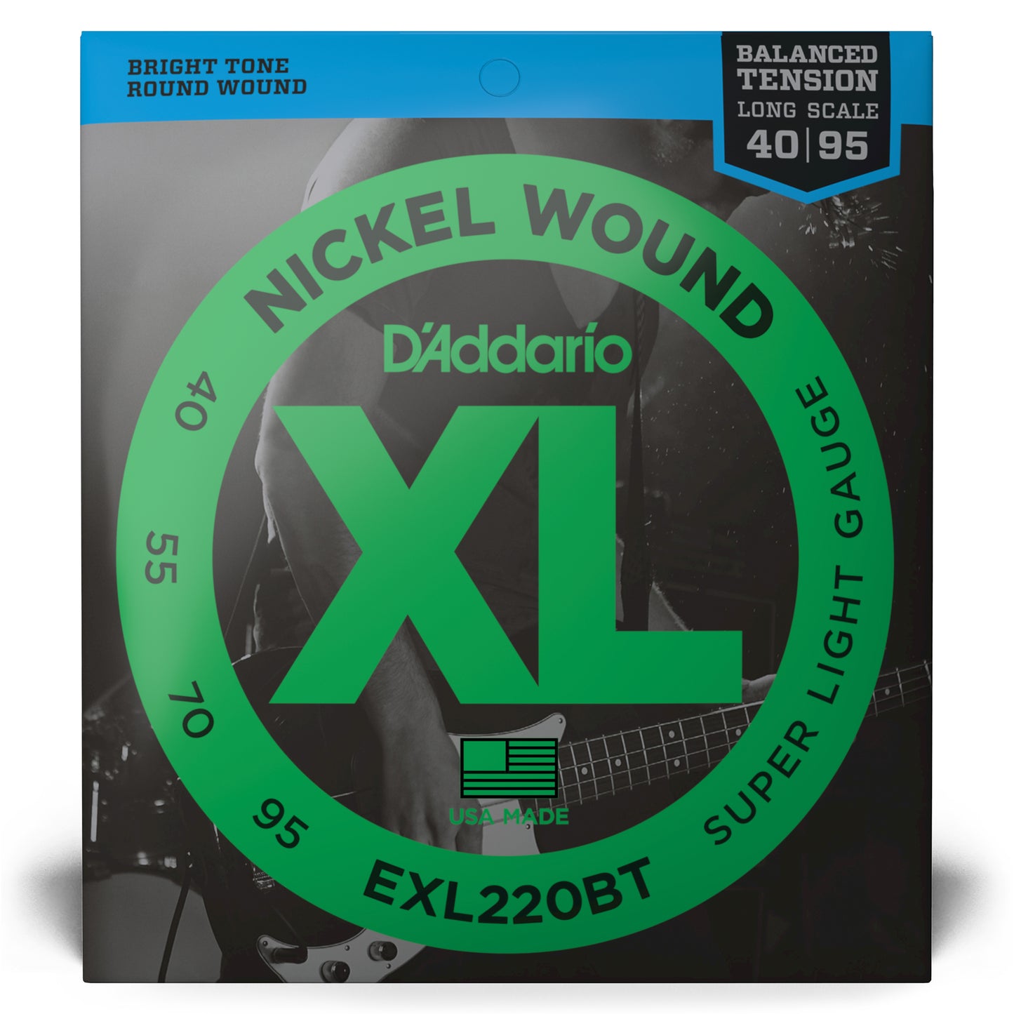 D'Addario EXL220BT Nickel Wound Bass Guitar Strings, Balanced Tension Super Ligh...