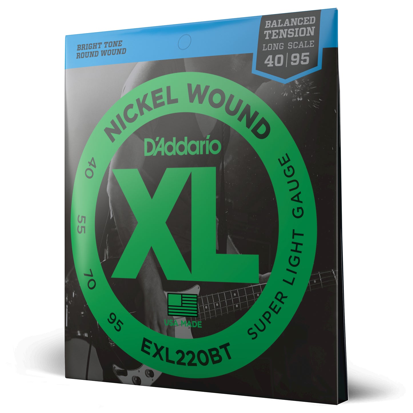 D'Addario EXL220BT Nickel Wound Bass Guitar Strings, Balanced Tension Super Ligh...
