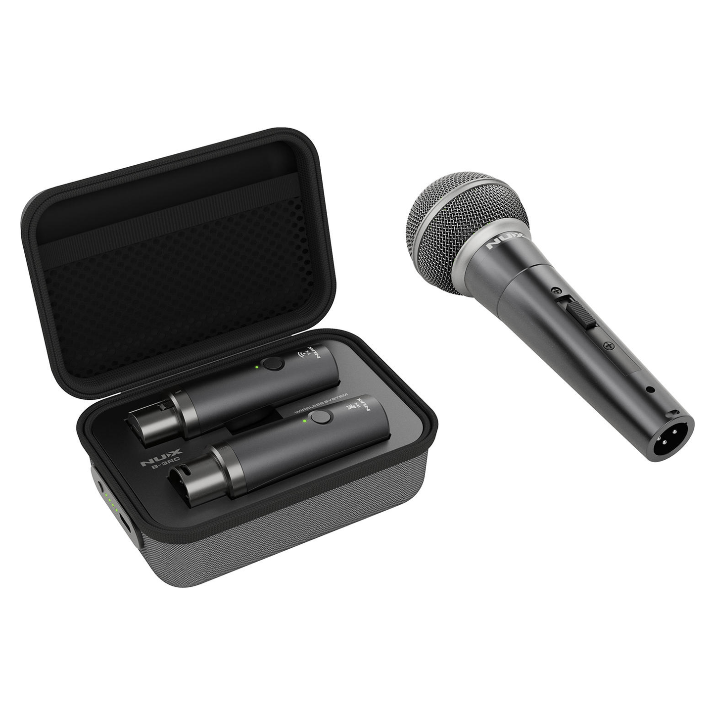 NUX B-3RC Rechargeable Wireless Microphone System with Battery Case