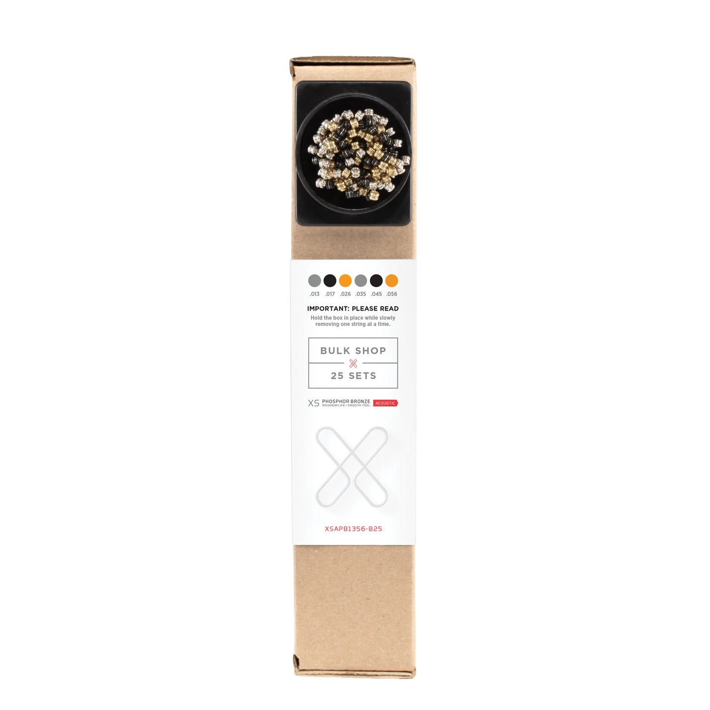 D'Addario XSAPB1356, XS Acoustic Phosphor Bronze, Medium, 13-56, 25 Sets