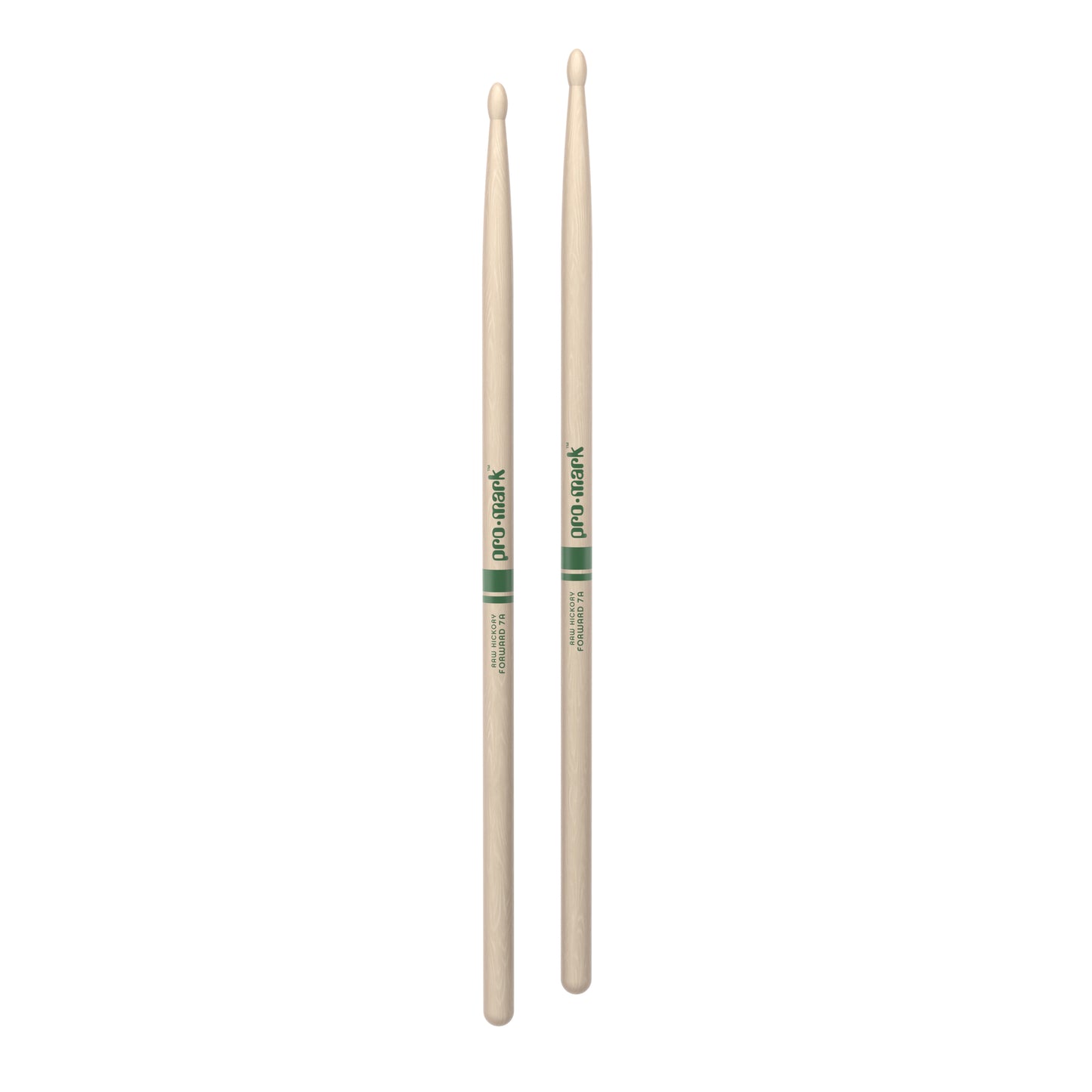 ProMark Classic Forward 7A Raw Hickory Drumstick, Oval Wood Tip