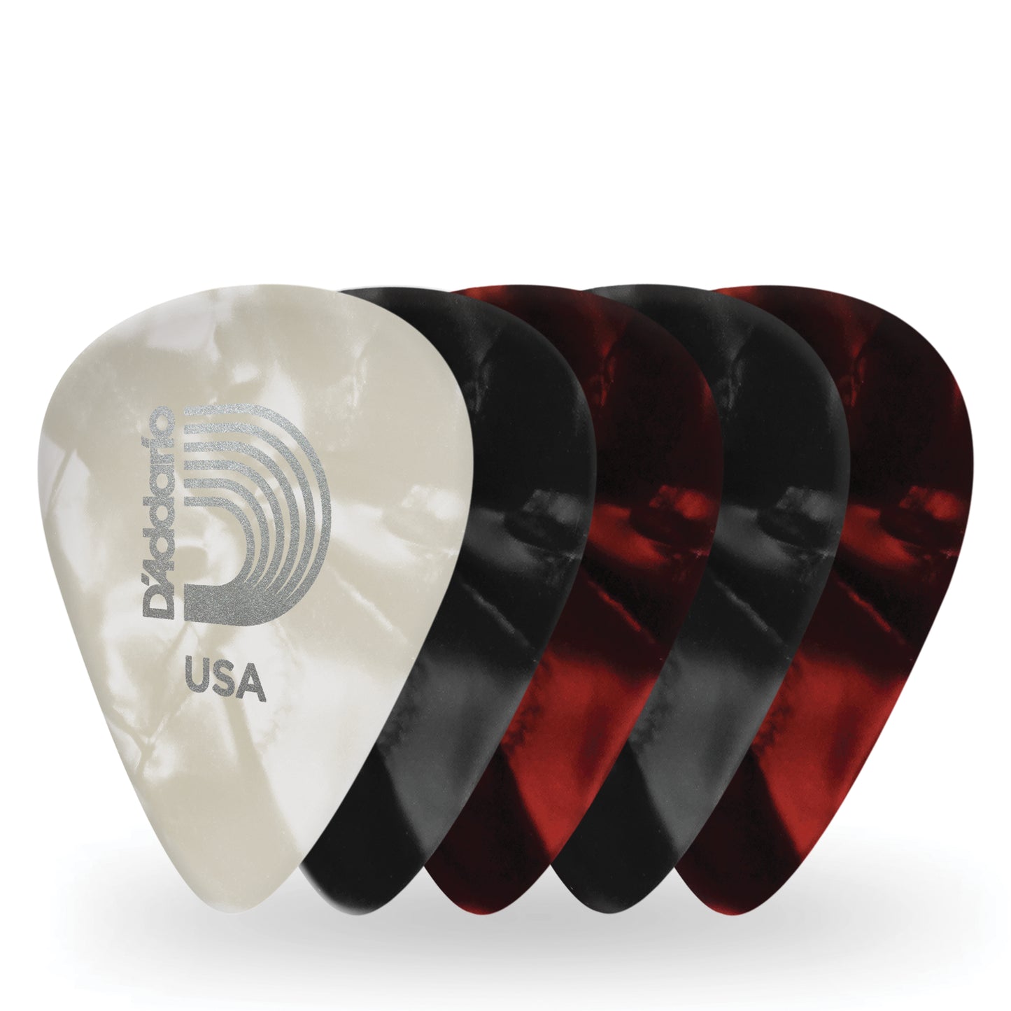 D'Addario Classic Pearl Celluloid Gauge Assortment, 25 Pack