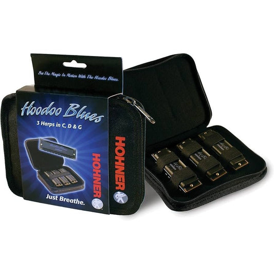 Hohner Hoodoo Blues Harmonica 3-Pack With Case (C D G)