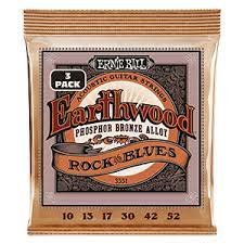 Ernie Ball Earthwood Phospher Bronze Rock and Blues 3 Pack