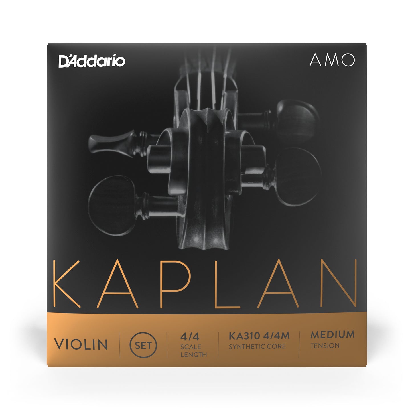 D'Addario Kaplan Amo Violin String Set, 4/4 Scale, Medium Tension
