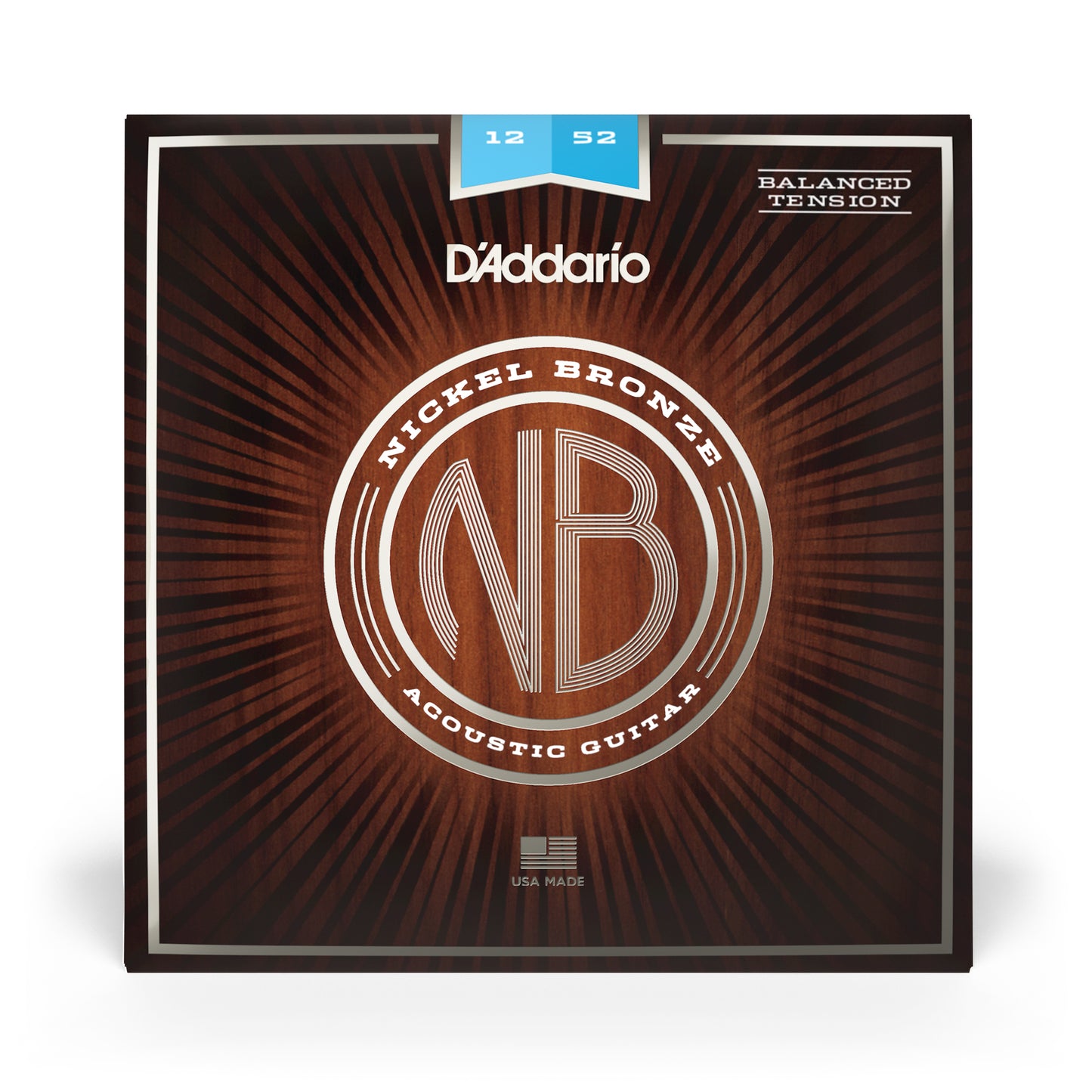 D'Addario NB1252BT Nickel Bronze Acoustic Guitar Strings, Balanced Tension Light...