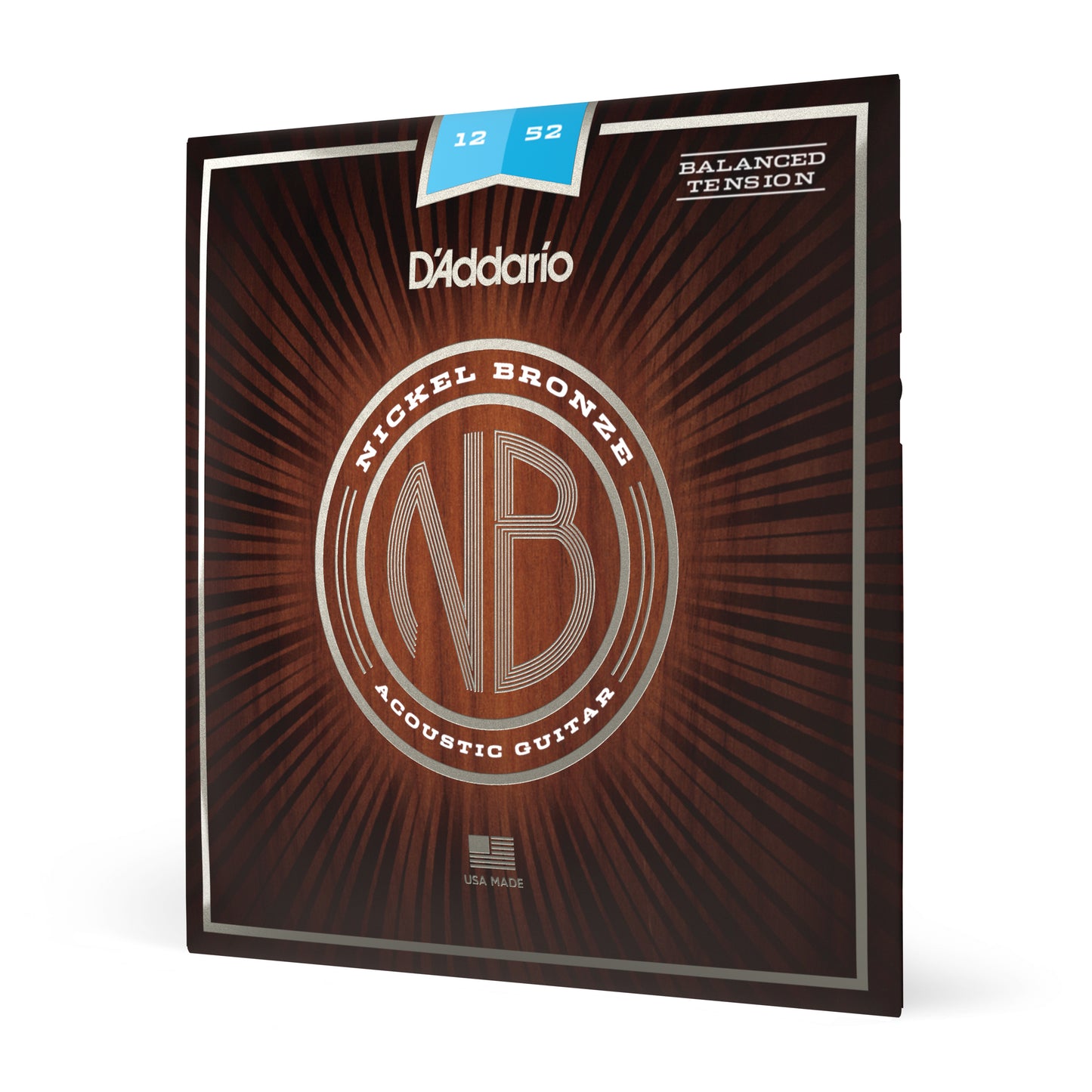 D'Addario NB1252BT Nickel Bronze Acoustic Guitar Strings, Balanced Tension Light...