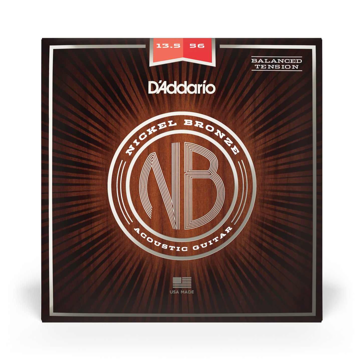 D'Addario NB13556BT Nickel Bronze Acoustic Guitar Strings, Balanced Tension Medi...