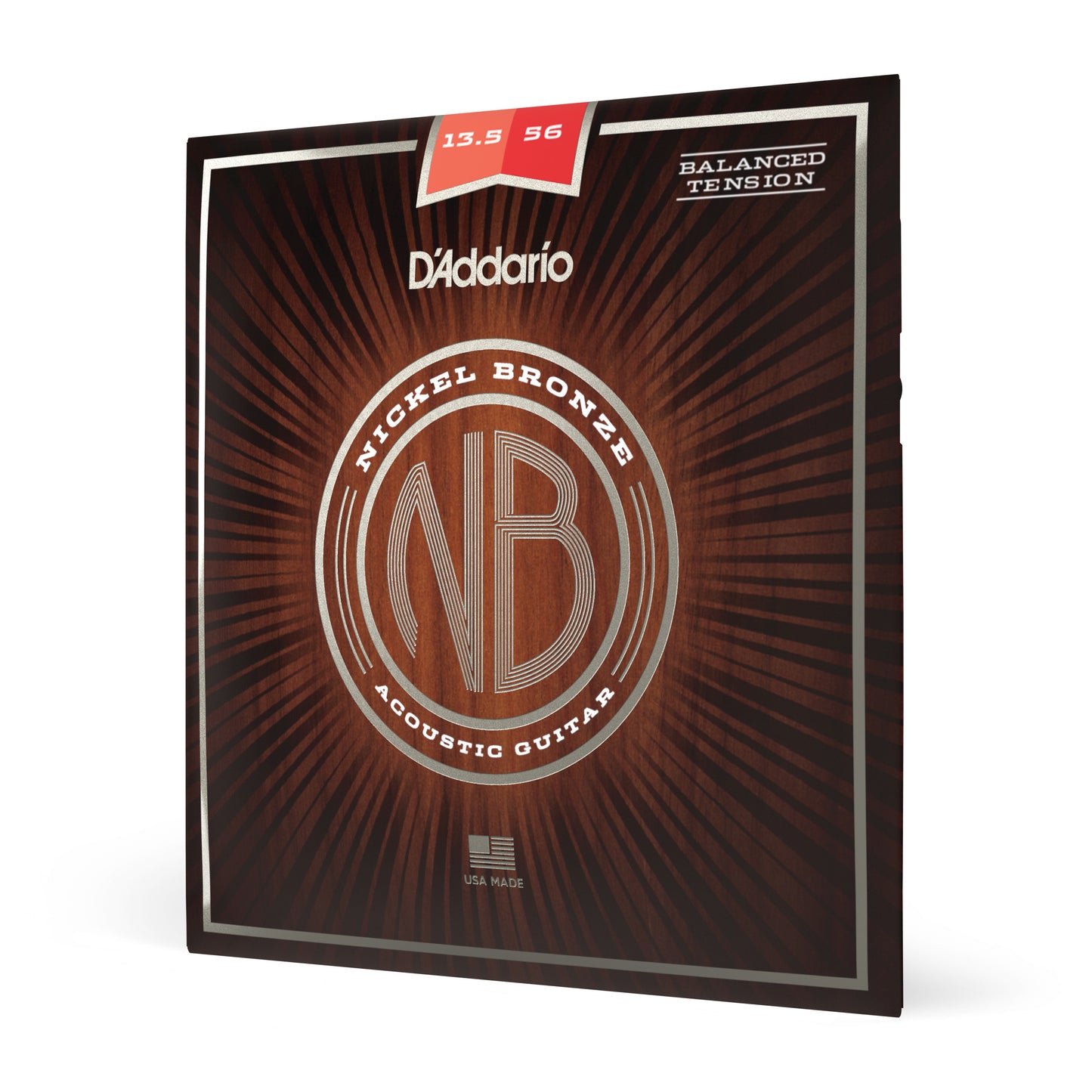 D'Addario NB13556BT Nickel Bronze Acoustic Guitar Strings, Balanced Tension Medi...