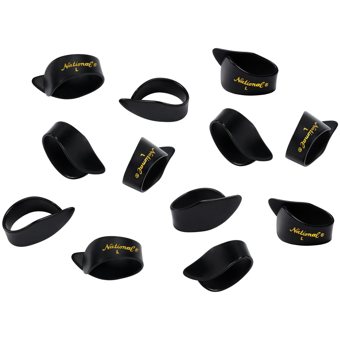 D'Addario National Celluloid Thumb Picks, Large Black - 12 pack