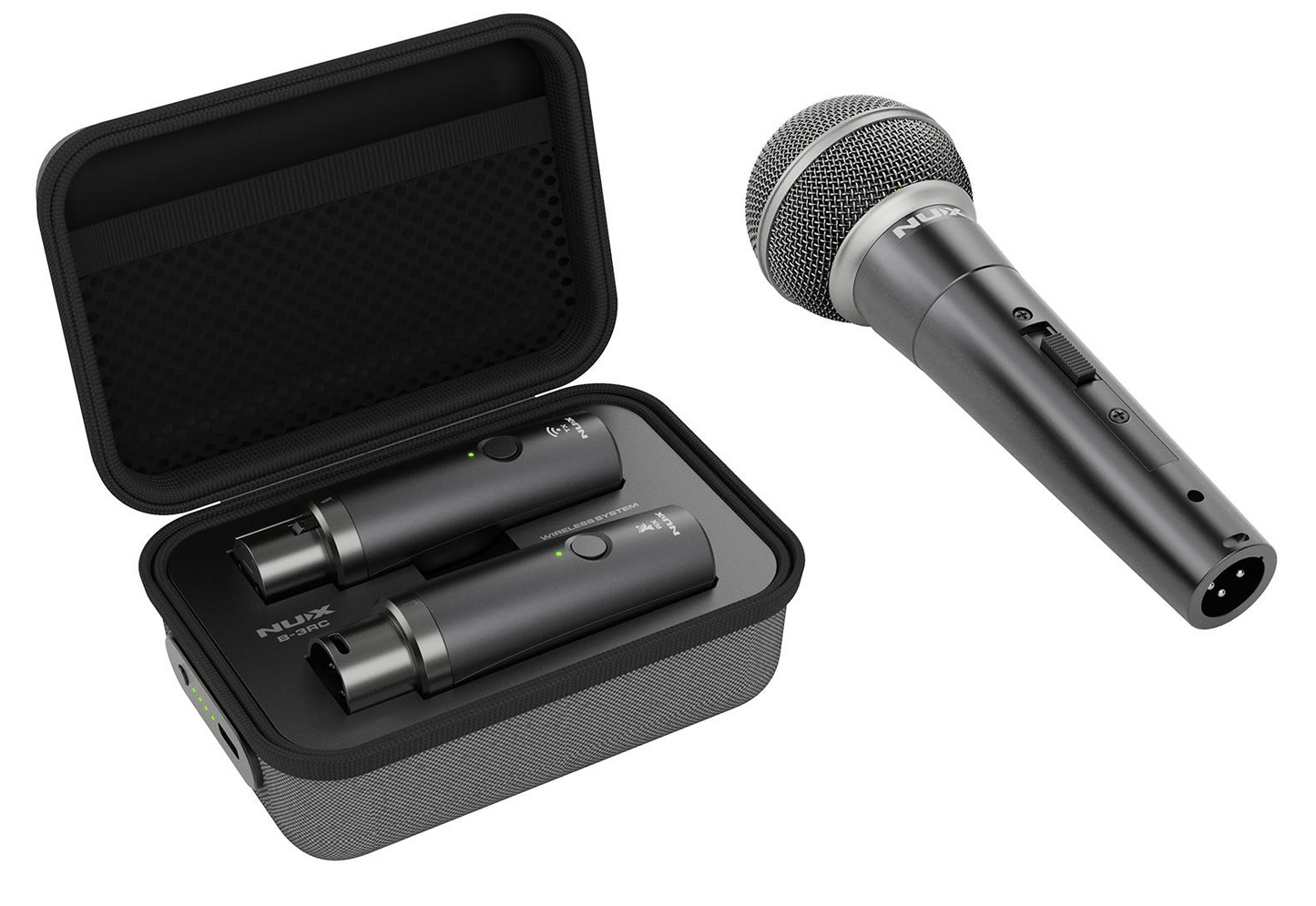 NUX B-3RC Rechargeable Wireless Microphone System with Battery Case