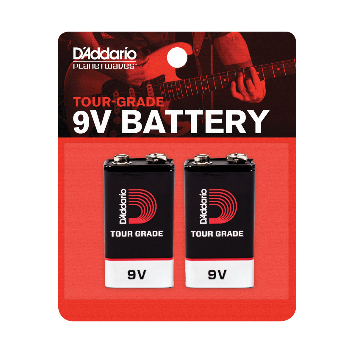 D'Addario Tour-Grade 9V Battery, 2 pack