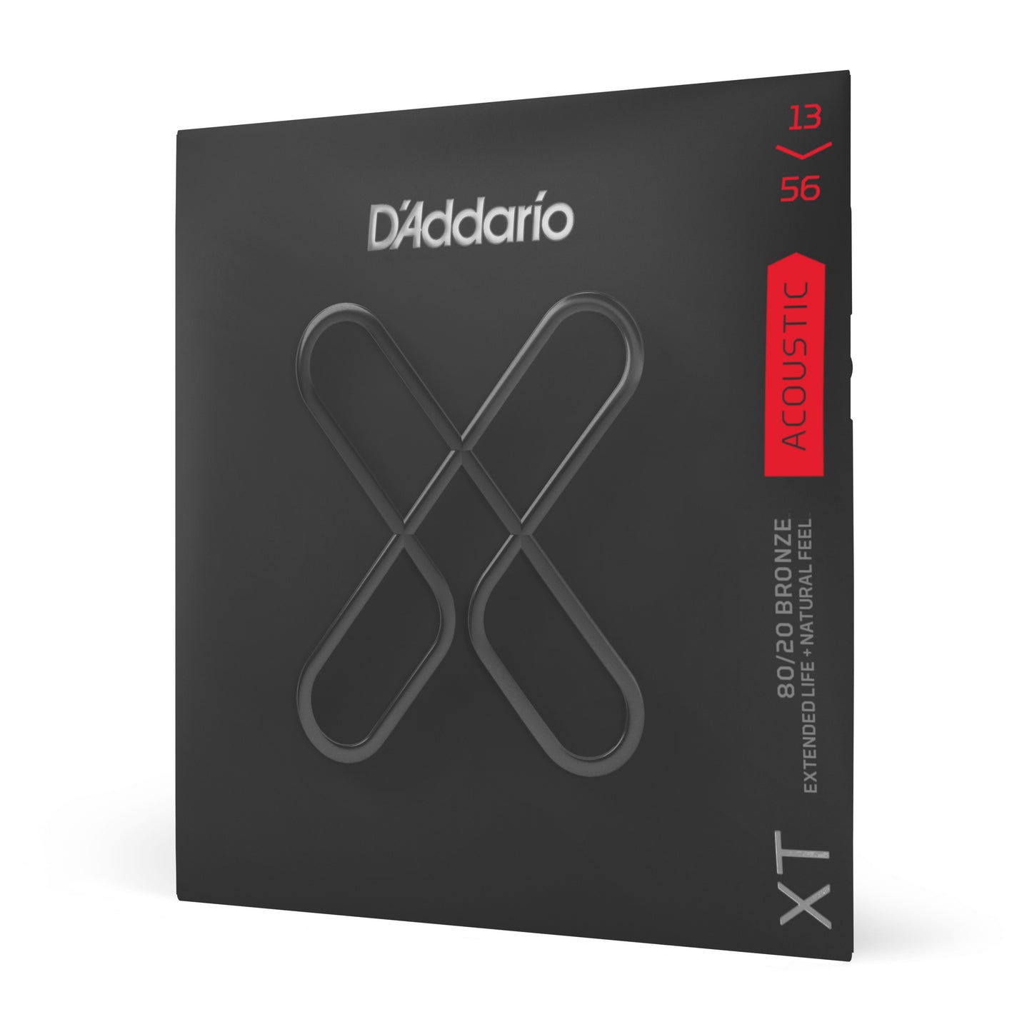 D'Addario XTABR1356 XT 80/20 Bronze Acoustic Guitar Strings, Medium, 13-56