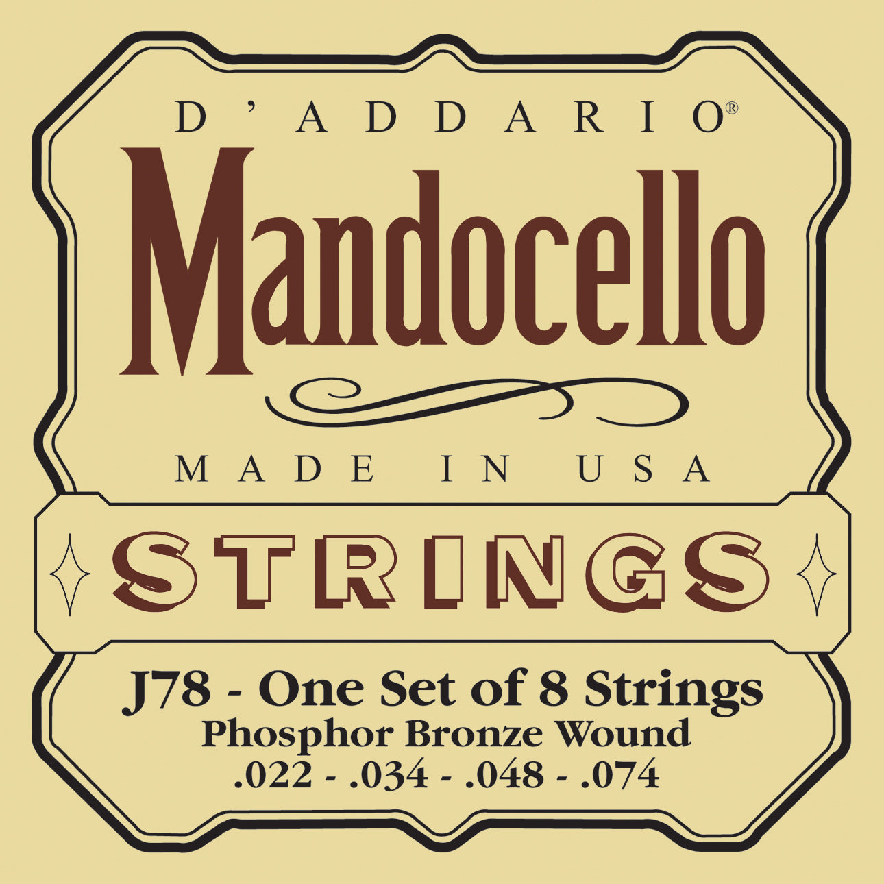 McK - D'Addario J78 Phosphor Bronze Mandocello Strings, 22-74